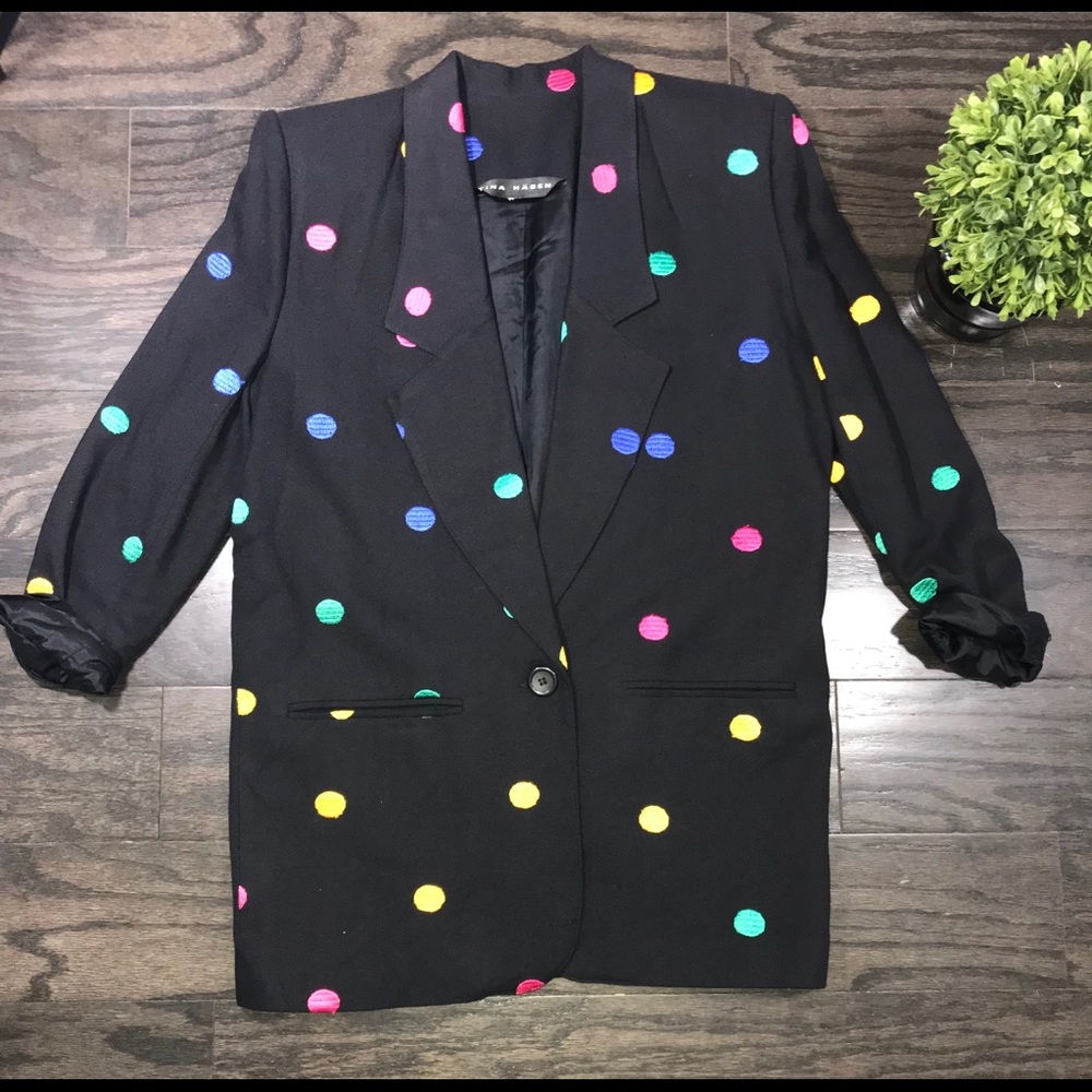 💋SOLD! Polka-dot blazer jacket‼️